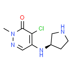 ChemSpider 2D Image | 4-Chloro-2-methyl-5-[(3R)-3-pyrrolidinylamino]-3(2H)-pyridazinone | C9H13ClN4O