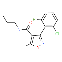ChemSpider 2D Image | 3-(2-Chloro-6-fluorophenyl)-5-methyl-N-propyl-1,2-oxazole-4-carboxamide | C14H14ClFN2O2