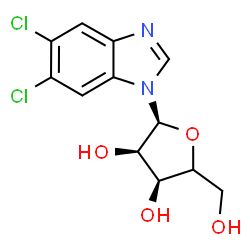 ChemSpider 2D Image | 5,6-Dichloro-1-[(4xi)-alpha-D-erythro-pentofuranosyl]-1H-benzimidazole | C12H12Cl2N2O4