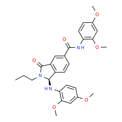 ChemSpider 2D Image | (1S)-N-(2,4-Dimethoxyphenyl)-1-[(2,4-dimethoxyphenyl)amino]-3-oxo-2-propyl-5-isoindolinecarboxamide | C28H31N3O6
