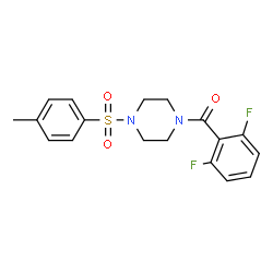 ChemSpider 2D Image | (2,6-Difluorophenyl){4-[(4-methylphenyl)sulfonyl]-1-piperazinyl}methanone | C18H18F2N2O3S