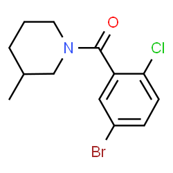 ChemSpider 2D Image | (5-Bromo-2-chlorophenyl)(3-methyl-1-piperidinyl)methanone | C13H15BrClNO