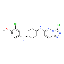 ChemSpider 2D Image | cis-N-(5-Chloro-6-methoxy-3-pyridinyl)-N'-(3-chloro[1,2,4]triazolo[4,3-b]pyridazin-6-yl)-1,4-cyclohexanediamine | C17H19Cl2N7O