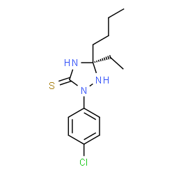 ChemSpider 2D Image | (5R)-5-Butyl-2-(4-chlorophenyl)-5-ethyl-1,2,4-triazolidine-3-thione | C14H20ClN3S