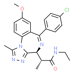 ChemSpider 2D Image | (2R)-2-[(4S)-6-(4-Chlorophenyl)-8-methoxy-1-methyl-4H-[1,2,4]triazolo[4,3-a][1,4]benzodiazepin-4-yl]-N-ethylpropanamide | C23H24ClN5O2
