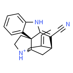 ChemSpider 2D Image | (15beta,19E)-17-Nitrilo-2,16-didehydrocur-19-en-4-ium | C19H20N3