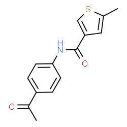 ChemSpider 2D Image | N-(4-Acetylphenyl)-5-methyl-3-thiophenecarboxamide | C14H13NO2S