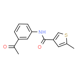 ChemSpider 2D Image | N-(3-Acetylphenyl)-5-methyl-3-thiophenecarboxamide | C14H13NO2S