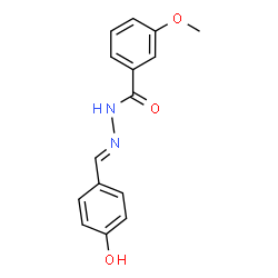 ChemSpider 2D Image | N'-[(E)-(4-Hydroxyphenyl)methylene]-3-methoxybenzohydrazide | C15H14N2O3