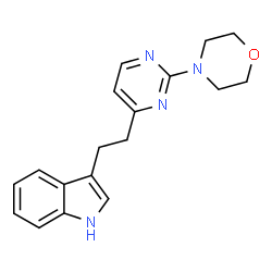 ChemSpider 2D Image | 3-{2-[2-(4-Morpholinyl)-4-pyrimidinyl]ethyl}-1H-indole | C18H20N4O