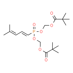 ChemSpider 2D Image | {[(1E)-4-Methyl-1,3-pentadien-1-yl]phosphoryl}bis(oxymethylene) bis(2,2-dimethylpropanoate) | C18H31O7P