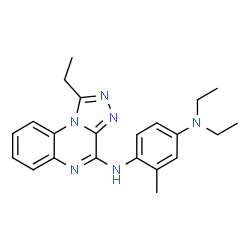 ChemSpider 2D Image | N~4~,N~4~-Diethyl-N~1~-(1-ethyl[1,2,4]triazolo[4,3-a]quinoxalin-4-yl)-2-methyl-1,4-benzenediamine | C22H26N6