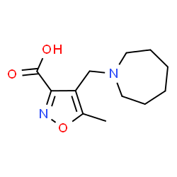 ChemSpider 2D Image | 4-(azepan-1-ylmethyl)-5-methylisoxazole-3-carboxylic acid | C12H18N2O3