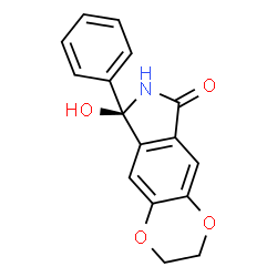 ChemSpider 2D Image | (8R)-8-Hydroxy-8-phenyl-2,3,7,8-tetrahydro-6H-[1,4]dioxino[2,3-f]isoindol-6-one | C16H13NO4