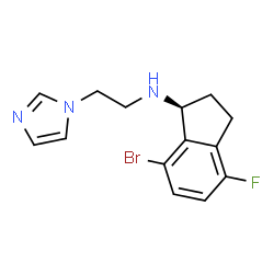 ChemSpider 2D Image | (1S)-7-Bromo-4-fluoro-N-[2-(1H-imidazol-1-yl)ethyl]-1-indanamine | C14H15BrFN3