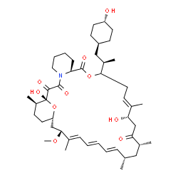 ChemSpider 2D Image | (1R,9S,14E,16S,19R,21S,22E,24E,26E,28R,30S,33R)-1,16-Dihydroxy-12-[(2R)-1-(trans-4-hydroxycyclohexyl)-2-propanyl]-28-methoxy-15,19,21,27,33-pentamethyl-11,34-dioxa-4-azatricyclo[28.3.1.0~4,9~]tetratri
aconta-14,22,24,26-tetraene-2,3,10,18-tetrone | C46H71NO10