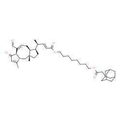 ChemSpider 2D Image | 8-[2-(Adamantan-1-yl)acetoxy]octyl (2E,4S)-4-[(3R,3aS,5E,6aR,9aS,10aR)-6-formyl-9,10a-dimethyl-7-oxo-1,2,3,3a,4,6a,7,9a,10,10a-decahydrodicyclopenta[a,d][8]annulen-3-yl]-2-pentenoate | C42H60O6
