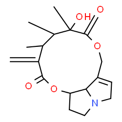 ChemSpider 2D Image | (4R,5S,6S,14aR,14bR)-6-Hydroxy-4,5,6-trimethyl-3-methylene-3,4,5,6,9,11,13,14,14a,14b-decahydro[1,6]dioxacyclododecino[2,3,4-gh]pyrrolizine-2,7-dione | C18H25NO5
