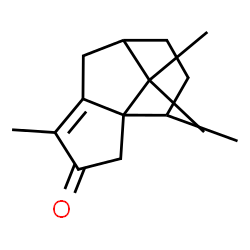 ChemSpider 2D Image | (1R,7R,10S)-4,10,11,11-Tetramethyltricyclo[5.3.1.0~1,5~]undec-4-en-3-one | C15H22O