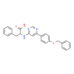 ChemSpider 2D Image | N-{6-[4-(Benzyloxy)phenyl]-4-pyrimidinyl}phenylalanine | C26H23N3O3