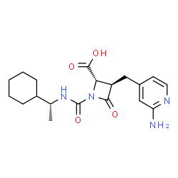 ChemSpider 2D Image | (2S,3R)-3-[(2-Amino-4-pyridinyl)methyl]-1-{[(1R)-1-cyclohexylethyl]carbamoyl}-4-oxo-2-azetidinecarboxylic acid | C19H26N4O4