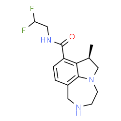 ChemSpider 2D Image | (7R)-N-(2,2-Difluoroethyl)-7-methyl-1,2,3,4,6,7-hexahydro[1,4]diazepino[6,7,1-hi]indole-8-carboxamide | C15H19F2N3O