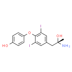 ChemSpider 2D Image | 4-{4-[(2S)-2-Amino-2-hydroxypropyl]-2,6-diiodophenoxy}phenol | C15H15I2NO3