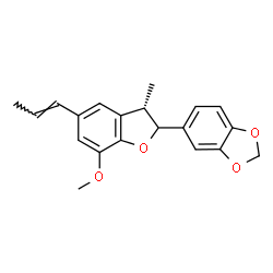 ChemSpider 2D Image | 5-{(3S)-7-Methoxy-3-methyl-5-[(1E)-1-propen-1-yl]-2,3-dihydro-1-benzofuran-2-yl}-1,3-benzodioxole | C20H20O4