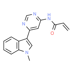 ChemSpider 2D Image | N-[6-(1-Methyl-1H-indol-3-yl)-4-pyrimidinyl]acrylamide | C16H14N4O