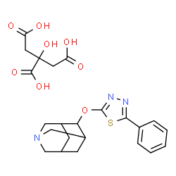 ChemSpider 2D Image | 4-[(5-Phenyl-1,3,4-thiadiazol-2-yl)oxy]-1-azatricyclo[3.3.1.1~3,7~]decane 2-hydroxy-1,2,3-propanetricarboxylate (1:1) | C23H27N3O8S