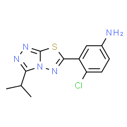 ChemSpider 2D Image | 4-Chloro-3-(3-isopropyl[1,2,4]triazolo[3,4-b][1,3,4]thiadiazol-6-yl)aniline | C12H12ClN5S