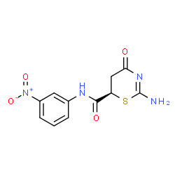ChemSpider 2D Image | (6R)-2-Amino-N-(3-nitrophenyl)-4-oxo-5,6-dihydro-4H-1,3-thiazine-6-carboxamide | C11H10N4O4S