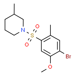 ChemSpider 2D Image | 1-[(4-Bromo-5-methoxy-2-methylphenyl)sulfonyl]-3-methylpiperidine | C14H20BrNO3S