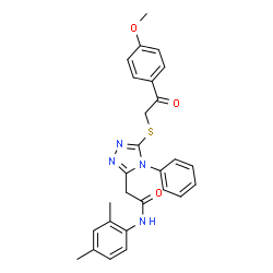 ChemSpider 2D Image | N-(2,4-Dimethylphenyl)-2-(5-{[2-(4-methoxyphenyl)-2-oxoethyl]sulfanyl}-4-phenyl-4H-1,2,4-triazol-3-yl)acetamide | C27H26N4O3S