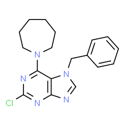ChemSpider 2D Image | 6-(1-Azepanyl)-7-benzyl-2-chloro-7H-purine | C18H20ClN5