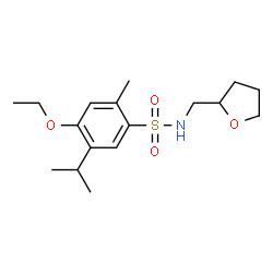 ChemSpider 2D Image | 4-Ethoxy-5-isopropyl-2-methyl-N-(tetrahydro-2-furanylmethyl)benzenesulfonamide | C17H27NO4S