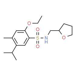 ChemSpider 2D Image | 2-Ethoxy-5-isopropyl-4-methyl-N-(tetrahydro-2-furanylmethyl)benzenesulfonamide | C17H27NO4S