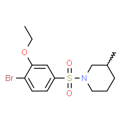 ChemSpider 2D Image | 1-[(4-Bromo-3-ethoxyphenyl)sulfonyl]-3-methylpiperidine | C14H20BrNO3S
