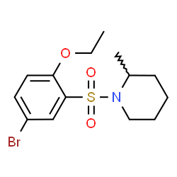 ChemSpider 2D Image | 1-[(5-Bromo-2-ethoxyphenyl)sulfonyl]-2-methylpiperidine | C14H20BrNO3S