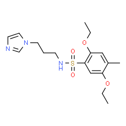ChemSpider 2D Image | 2,5-Diethoxy-N-[3-(1H-imidazol-1-yl)propyl]-4-methylbenzenesulfonamide | C17H25N3O4S