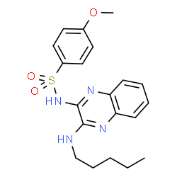 ChemSpider 2D Image | 4-Methoxy-N-[3-(pentylamino)-2-quinoxalinyl]benzenesulfonamide | C20H24N4O3S