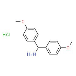 ChemSpider 2D Image | 1,1-Bis(4-methoxyphenyl)methanamine hydrochloride (1:1) | C15H18ClNO2