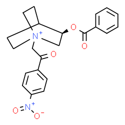 ChemSpider 2D Image | (3R)-3-(Benzoyloxy)-1-[2-(4-nitrophenyl)-2-oxoethyl]-1-azoniabicyclo[2.2.2]octane | C22H23N2O5