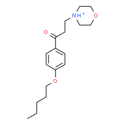 ChemSpider 2D Image | 4-{3-Oxo-3-[4-(pentyloxy)phenyl]propyl}morpholin-4-ium | C18H28NO3
