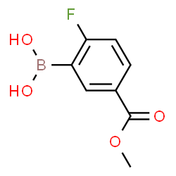 ChemSpider 2D Image | 2-Fluoro-5-methoxycarbonylphenylboronic acid | C8H8BFO4