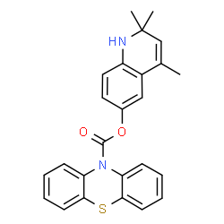 ChemSpider 2D Image | 2,2,4-trimethyl-1H-quinolin-6-yl phenothiazine-10-carboxylate | C25H22N2O2S