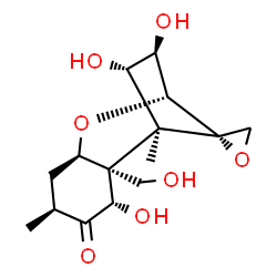 ChemSpider 2D Image | (3beta,4alpha,7alpha,9beta)-3,4,7,15-Tetrahydroxy-12,13-epoxytrichothecan-8-one | C15H22O7