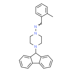 ChemSpider 2D Image | N-[4-(9H-Fluoren-9-yl)-1-piperazinyl]-1-(2-methylphenyl)methanimine | C25H25N3