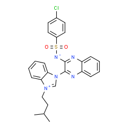 ChemSpider 2D Image | [(4-Chlorophenyl)sulfonyl]{3-[3-(3-methylbutyl)-1H-benzimidazol-3-ium-1-yl]-2-quinoxalinyl}azanide | C26H24ClN5O2S