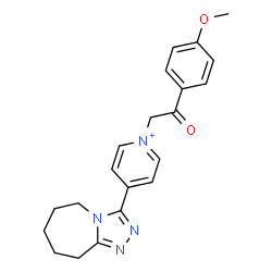 ChemSpider 2D Image | 1-[2-(4-Methoxyphenyl)-2-oxoethyl]-4-(6,7,8,9-tetrahydro-5H-[1,2,4]triazolo[4,3-a]azepin-3-yl)pyridinium | C21H23N4O2